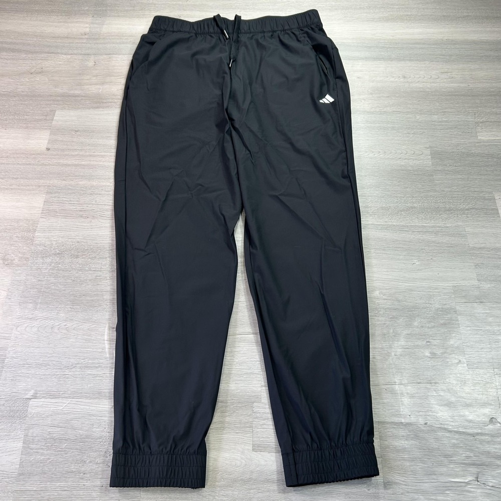 Adidas Track Pants Mens Medium Black Jogger Elastic Waist Athletic ADVR0870